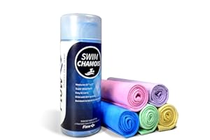 FLOW SWIM GEAR Flow Swim Chamois - Asciugamano ad asciugatura rapida per nuoto, immersioni, triathlon e altri sport acquatici (blu)