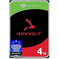 Seagate IronWolf, 4TB, NAS, Internal Hard Drive, CMR, 3.5 Inch, SATA, 6GB/s, 5,400 RPM, 256MB Cache, for RAID Network Attache