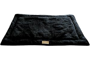 Ellie-Bo Sherpa mata polarowa łóżko w kolorze czarnym - pasuje do klatek i skrzynek 122 cm