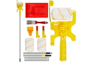 WITPOCE Jetcloud Paint Edger Roller Brush Kit Plastic Wall Paint Roller with Extension Pole Hand-held Clean-Cut Safe Painting Brush for Door Wall Ceiling House Decoration