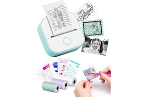 ‎MEMOKING Memoking Mini Drucker - T02 Mini Drucker für Smartphone Mini Thermodrucker Bluetooth Fotodrucker Aufkleber Drucker Tiny Printer Sofortdruck für Geschenke, Studiennotizen, Anatomische Diagramme, Fotos