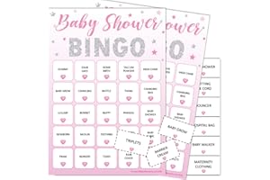 Pink Bee Baby Shower Bingo Games Bingo Party Pink Themed Up to 20 Players