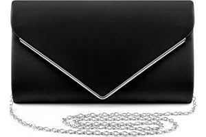 ERKOON Clutch Für Hochzeit, Envelope Leder Abendtasche Tasche formelle Party-Handtasche Shoulder Purse with Detachable Strap für Wedding, Party, Cocktail, Abschlussball