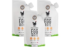 NATURAL PECK GOODNESS Peck Free Range Egg Whites Liquid 3 x 500ml Pouches | 15 UK Free Range Egg Whites Per Pouch | from UK Farms & in a Resealable Pouch | High Protein | for Baking, Shakes, Omelettes & Cocktails