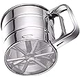Veloxi Flour Sifter for Baking Atta chhani Hand Press Design Stainless Steel Flour Sifter Corrosion Resistant Large Capacity Flour Sieve Cup for Sugar Flour and Coffee Powder | Atta Chalni