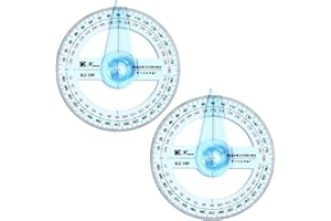 Toyvian - Transportador de ángulos de 360 grados con brazo giratorio para estudiantes de escuela primaria (2 unidades)