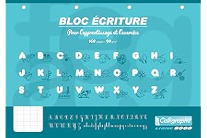 Calligraphe 108242C Un Bloc d'Écriture à l'Italienne Bleu (une Marque de Clairefontaine) - A4 29,7x21 cm - 160 Pages DL 3 mm IV Perforées 4 Trous - Papier Blanc 90 g - Couverture Carte Offset