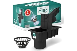 5x Millto™ Desagüe Tubería Lluvia Canalón Filtro 110mm Negro | Barranco Lluvia Caja Bajante Sumidero Agua Tubo Polipropileno Conexión Vertical