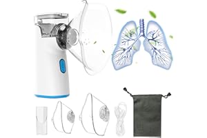 Aerosol Ultrasuoni Silenzioso Bambini e Adulti,MROOYI Nebulizzatore Aerosol Portatile Permalattie Respiratorie Efficace,Mesh Inalatore Nebulizer Areosol per Casa e Viaggio con Maschera Adulto e Bimbi