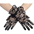 AWOCAN Women's Lace Elegant Short Gloves for Wedding, Tea Party, Prom, and Evening - Courtesy Summer Gloves