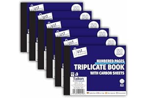 JMS we create smile 6 x Half Size Triplicate Receipt Book Numbered 1-50 Pages with Carbon Invoice Pad Half Size Carbon Sheet Triplicate Book