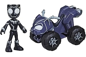 Marvel Hasbro Spidey and His Amazing Friends Black Panther Action Figure e Panther Patroller Vehicle, per bambini dai 3 anni in su, multicolore, F19435X2