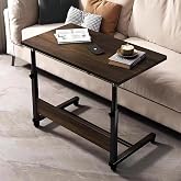Torche Ironwood Multipurpose Height Adjustable Movable Table for Computer & Laptop Table with Wheels for Home & Office (Big-E