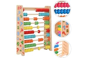 SUNSHINE SMILE Abakus,Holz Rechenschieber,Holzspielzeug Baby,Montessori Spielzeug,Mathematik mit 100 Holzperlen Kinderspielzeug Motorikspielzeug Lernspielzeug Geschenke für Kinder