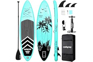 OWROMI Inflatable Stand Up Paddle Board 10'6"/32"6",SUP Surfboard for All Skill Levels Paddleboards with oar/Pump/Backpack/FootRope/Tail Fin/Waterproof Bag/Repair Kit