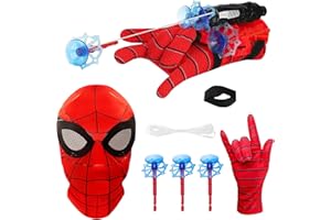 NEOVSUNY Launcher Glove, Spiderm Guanti per Bambino, Spiderm Launcher Guanto con con Spiderm Maschera, Guanti Launcher per Giochi, Spiderm Web Launcher Toy, Cosplay Giocattoli da Polso Set