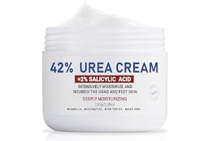OUKEYA Urea Cream 42% plus Salicylic Acid 2% for Cracked, Dry & Rough Skin | Foot Cream Deep Moisturizing Maximum Strength Repair and Removes Corns, Calluses, Dead Skin, Exfoliating, Non-Greasy,150g