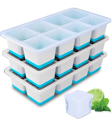 Eiswürfelform-Set Mit Deckel & Behälter – 4 Stück, BPA-frei, Stapelbar, Inkl. Eiszange & Schaufel