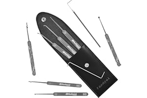 MULTIPICK ELITE 9 Set profesional de ganzúas - [9 Piezas | 0,6 mm] Made in Germany - Ganzua Lockpicking - Kit cerrajero para abrir puertas - Herramienta - Accesorios cerraduras - Lockpick