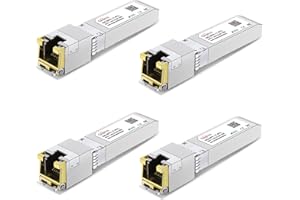 GIQITCK Módulo SFP+ a RJ45 10GBase-T, transceptor de red SFP a Ethernet de cobre 2.5G/5G/10G para Cisco SFP-10G-T-S, Ubiquiti UniFi UF-RJ45-10G, Meraki, Supermicro y más, hasta 30 m, 4 unidades