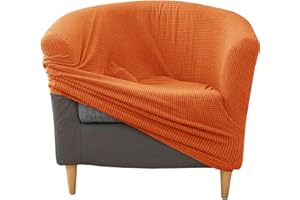 moismk Stretch Club Chair Slipcover 1-Piece Tub Chair Cover Barrel Chair Cover Armchair Slipcover Sofa Cover Couch Furniture Protector with Elastic Bottom for Living Room(Color 15)