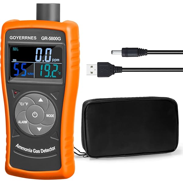 Buy Ammonia Detector RQ-5800G, 0~100 PPM NH3 Monitor, Particle Detector Professional Meter With Temperature ℉ ℃ Humidity Ammonia Gas Detector For Poultry Farm