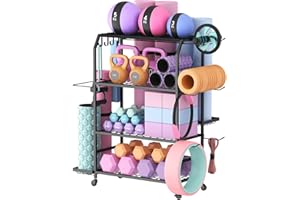 ‎LIFEWIT Lifewit Uchwyt na matę, schowek na sprzęt, organizer na sprzęt fitness do hantli, kettlebell, blok do jogi, wałek piankowy, schowek na sprzęt do pilatesu do domu, garażu, siłowni, Duży rozmiar