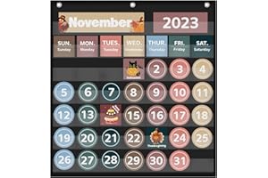 BOCZIF Calendrier mensuel de poche pour la salle de classe, avec 88 cartes, jours de la semaine imprimés, matériel indispensable pour les enseignants qui s'adapte à tous les établissements scolaires (noir)