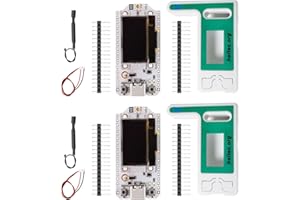 QIQIAZI LoRa V3 para ESP-32 Placa de desarrollo, LoRa para ESP-32 Meshtastic WiFi + Módulo BLE con pantalla OLED y antena LoRa Case Ensosure Cover, USB C Dual-Core IOT Módulo 240MHz 915MHz para Arduino (2PCS)