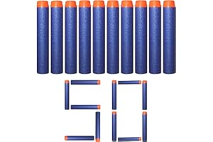 DOETYD 50 pcs 7.2cm Foam Bullets, Safe Refill Gun Bullets, Soft Toy Ammunition Pack, Compatible Bullet Darts for Foam Dart Blasters, Kids Outdoor Game Accessories