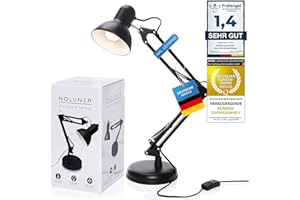 GOODS+GADGETS Retro Arbeitsplatzlampe Leselampe Schreibtischlampe Tischlampe Arbeitsplatz-leuchte Schreibtisch-Leuchte Nachttischleuchte mit Gelenk-Arm aus Metall inkl. LED Glühbirne