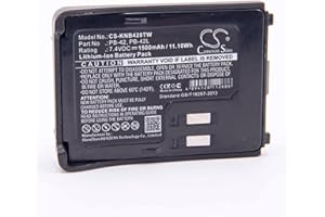 vhbw Batterie Compatible avec Kenwood TH-F6, TH-F6A, TH-F6E, TH-F7, TH-F7A, TH-F7E, TH-FTE Radio Talkie-walkie (1500mAh, 7,4V, Li-ION)
