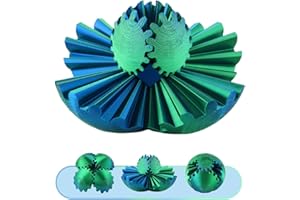 SilverChry 3D Gear Ball, Gear Ball 3D Gedrucktes Fidget Spielzeug, Drehbare Zahnradkugel, Zahnrad Kugel, Steampunk Whirling Wonder Gear Ball, Stressabbau-Spielzeug für Kinder Und Erwachsener(Grün)