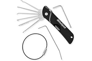 MULTIPICK Coltello tascabile Grimaldelli Set Professionale Nero [7 strumenti] Kit Grimaldelli - Lockpicking Set - Set di Grimaldelli - Grimaldelli professionali - Lock picking