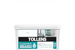 Tollens Peinture Cuisine Et Salle De Bain - Ultra Résistante Pour Murs, Boiseries, Radiateurs - Blanc - 2L = 24m2
