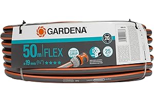 Tuyau Comfort FLEX de Gardena 19 mm (3/4 Pouce), 50 m : tuyau d'arrosage flexible et indéformable avec profilé Power-Grip, résistance à l'éclatement de 25 bars, sans pièces du système (18055-20)
