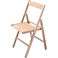 House Collection, Sedia Pieghevole, Classica, In Legno, 44x44x80 cm HSC1394 Sedia, Naturale, Medium