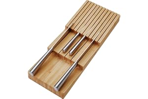 Bambu knivinsats 448 x 174 x 45 mm för ORGA-BOX® 3 bestickinsatser från 497 mm (600 mm kroppsbredd) träknivblock