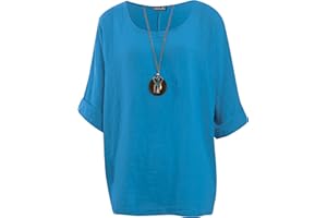 Love My Fashions® Womens Italian Lagenlook Crew Neck Long Sleeve Plain Casual Loose Fit Tunic Top Plus Size UK