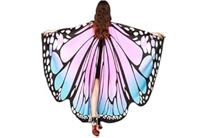 CLISPEED Schmetterlingsflügel, Flgel Kostm für Frauen Kinder Schmetterling Schal Cloak Schmetterling Pixie Cape, Mehrfarbig für Mädchen Karneval Masquerade Partei Festival Kostüm