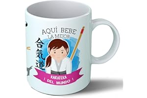 Planetacase - Taza Karateka - Regalo Original Karate - Cerámica 330 mL - Taza Desayuno Apta para Microondas y Lavavajillas - Resistente a Lavados - Karateka (La)