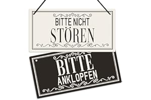 Putuo Decor Bitte Nicht Stören Schild, Bitten Anklopfen Türschild, Wendbares doppelseitiges Schild für Unternehmen, Büro, Therapeuten, Kliniken, Behandlungen, 25,4 x 12,7 cm PVC Hängeplakette