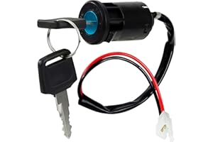 Tunejoy Interruttore di Accensione con Chiave a 2 Fili 2 Pin Moto Interruttore di Accensione Chiavi di Bloccaggio per Scooter Elettrico ATV Quad Dirt Pocket Bike