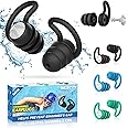 Waterproof Swimming Ear Plugs for Adults - 3 Pairs Silicone Swim Earplugs for Surfing,Diving,Showering and Other Water Sports - Keep Water Out and Ear Protection.
