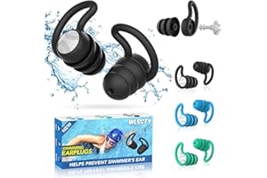 WLSCTY Waterproof Swimming Ear Plugs for Adults - 3 Pairs Silicone Swim Earplugs for Surfing,Diving,Showering and Other Water Sports - Keep Water Out and Ear Protection.