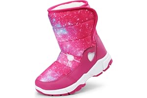HARVEST LAND Kids Snow Boots Boys Girls Winter Boots For Toddler Waterproof Snow Ankle Boots Kids Anti-slip Walking boots Warm Fur Lined High-Top Snow Boots