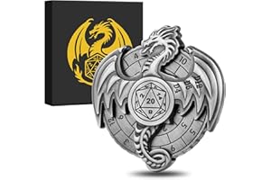 KELLER & WEBER DND - Dados giratorios de ruedas, giroscopio de punta de dedo, dados 7 en 1 Dragon Metal D&D, juego de iniciación DND, dados de ruleta de dragón, regalos DND con caja de regalo, accesorios de juego de