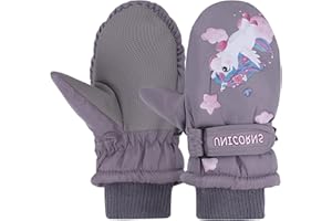 JNUYISW Guantes de Esquí para niños, Manoplas de Esquís Impermeable Guantes para Clima Frío a Prueba de Viento para Clima Frío para Esquí, Ciclismo, Actividades al Aire Libre, para niños de 2 a 10 años