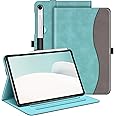 FINTIE Case for Samsung Galaxy Tab S9 FE 10.9 Inch/Galaxy Tab S9 11 Inch 2023, Multi-Angle Viewing Protective Cover with Pocket, Auto Sleep/Wake, Denim Turquoise