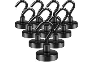 Aenienoe Magnethaken Extra Stark 20mm Magnet Haken Starke Klein Magnetische Neodym Magnetic Hooks Hakenmagnete zum Aufhänger Küchen Camping Zubehör Magnethalter 10Stück Schwarz